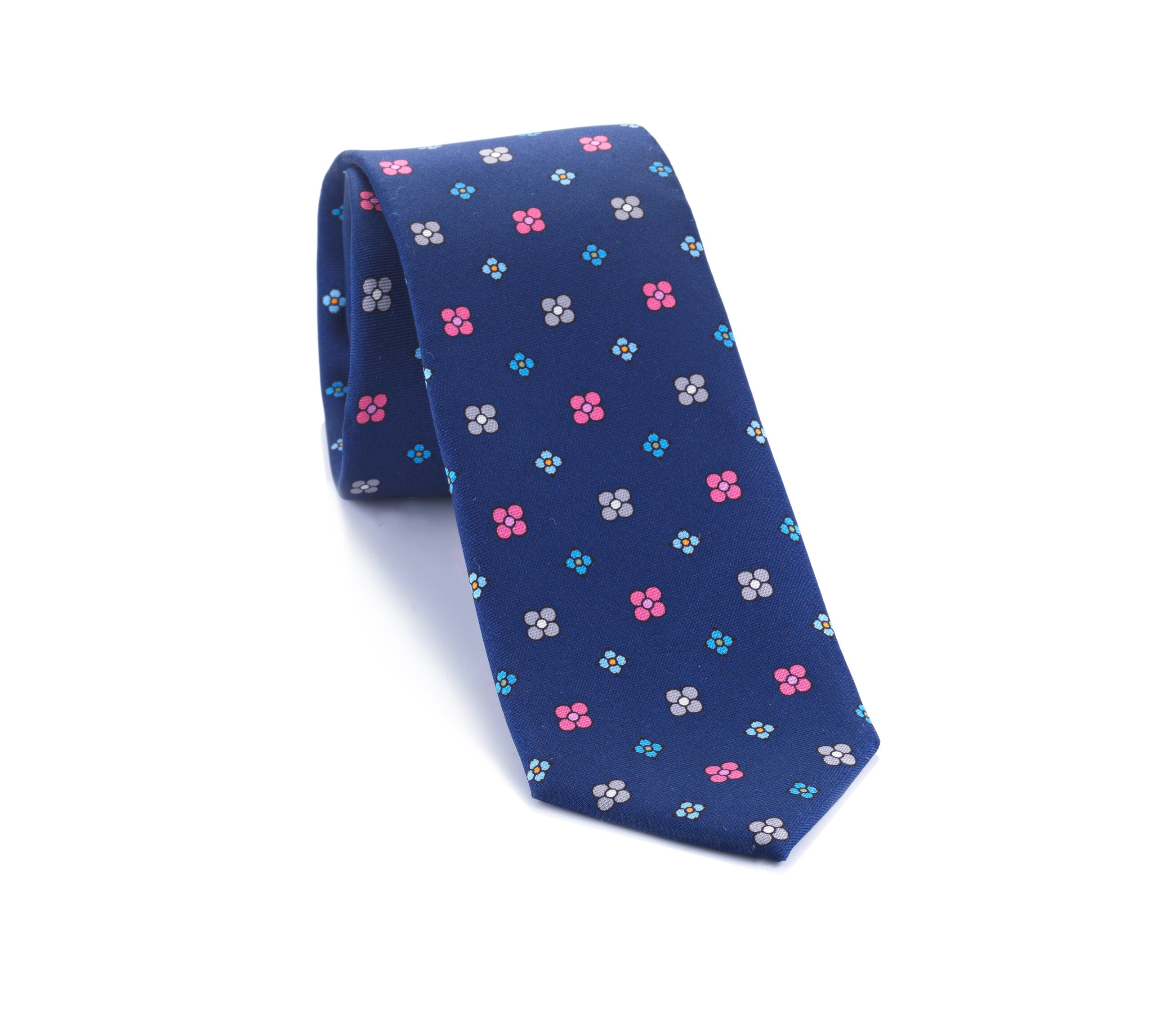 Cravatta Big Flower Blu