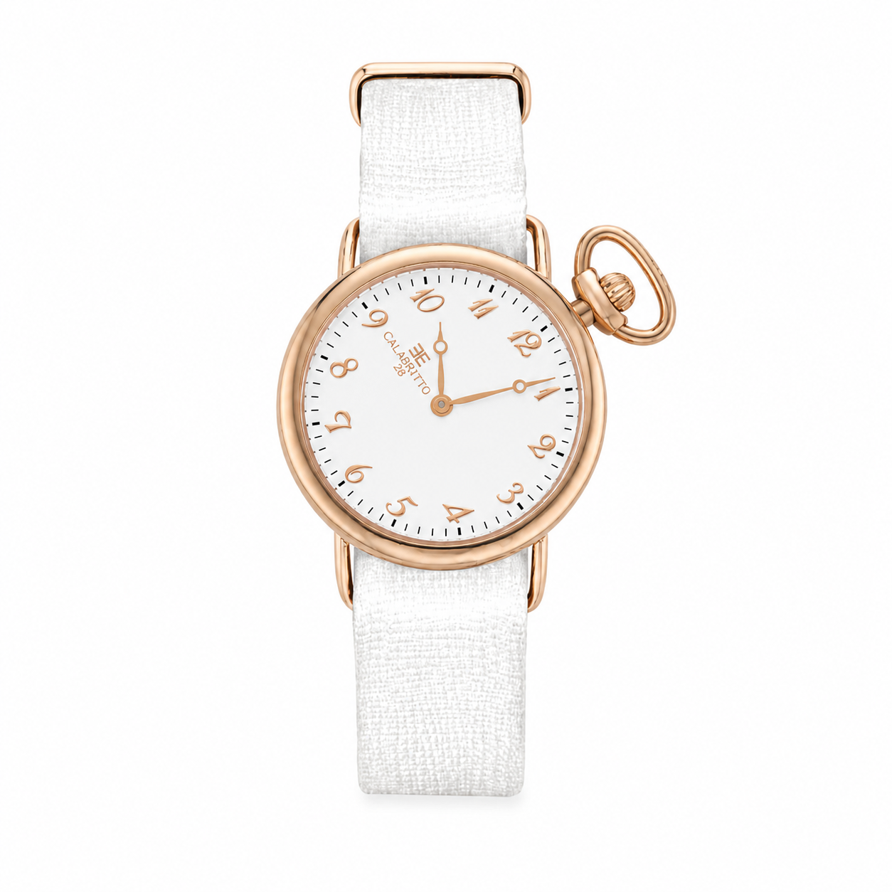 Orologio 32mm  Rose Madreperla Saffiano Bianco