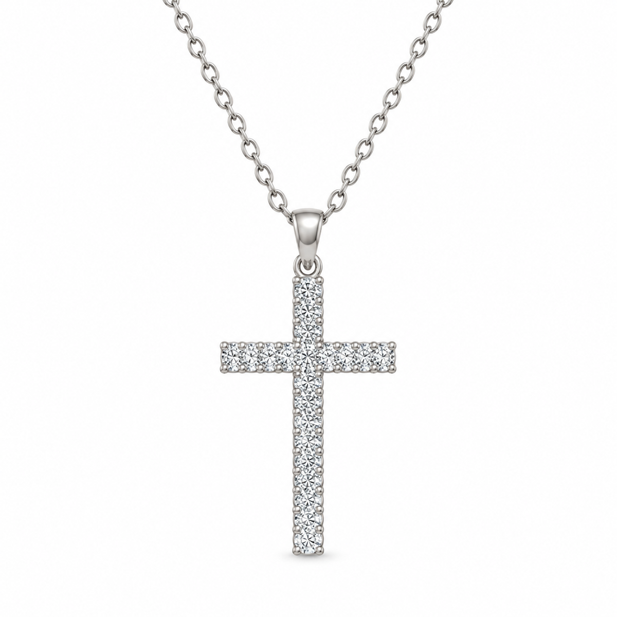 Collana Croce Pavé
