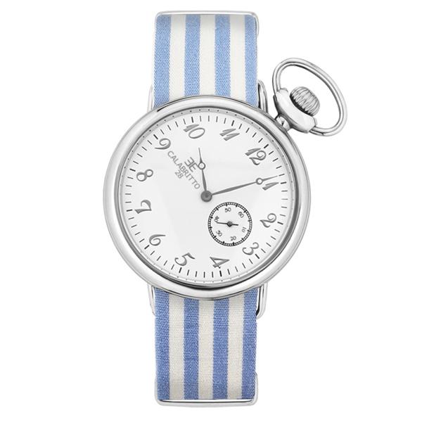 Orologio 42mm Righe Azzurre Silver