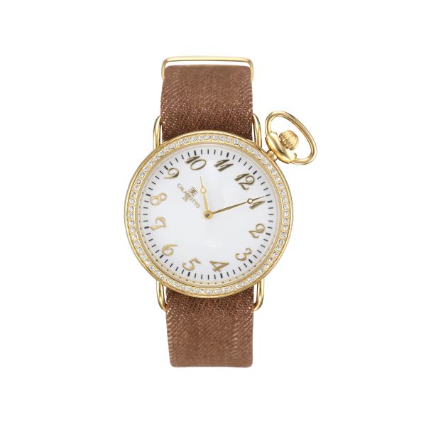 Orologio 38mm  Gold Brill Denim Tabacco