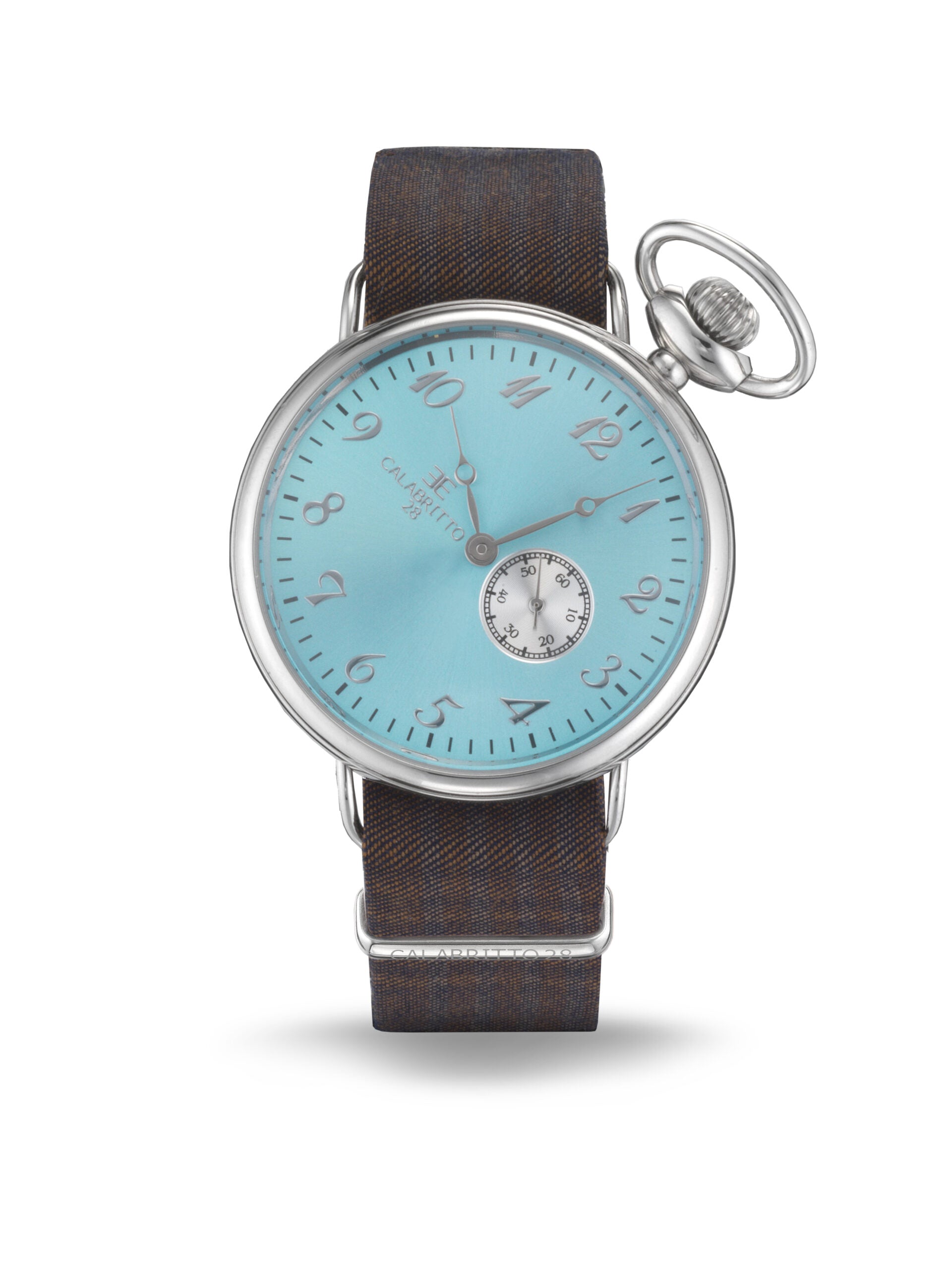 Orologio 42 Mm Azzurro Tartan Marrone