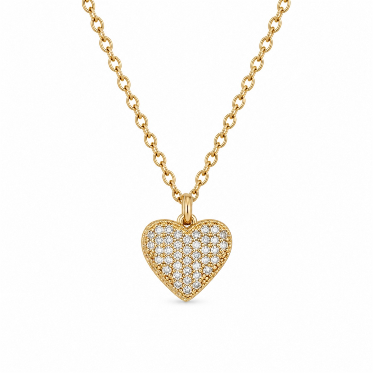 Collana Cuore Pavé Bianca