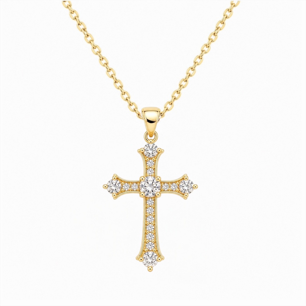 Collana Croce Gemma Bianca