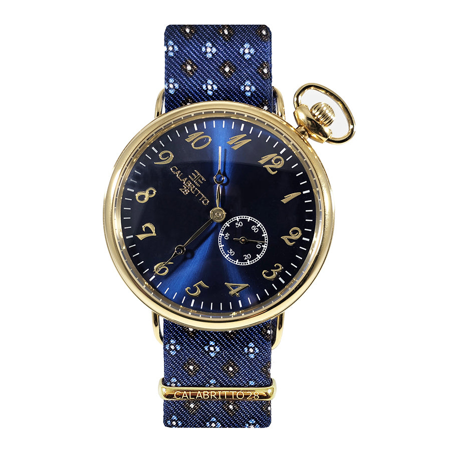 Orologio 42mm Gold Blu Arcamone Blu-Marrone