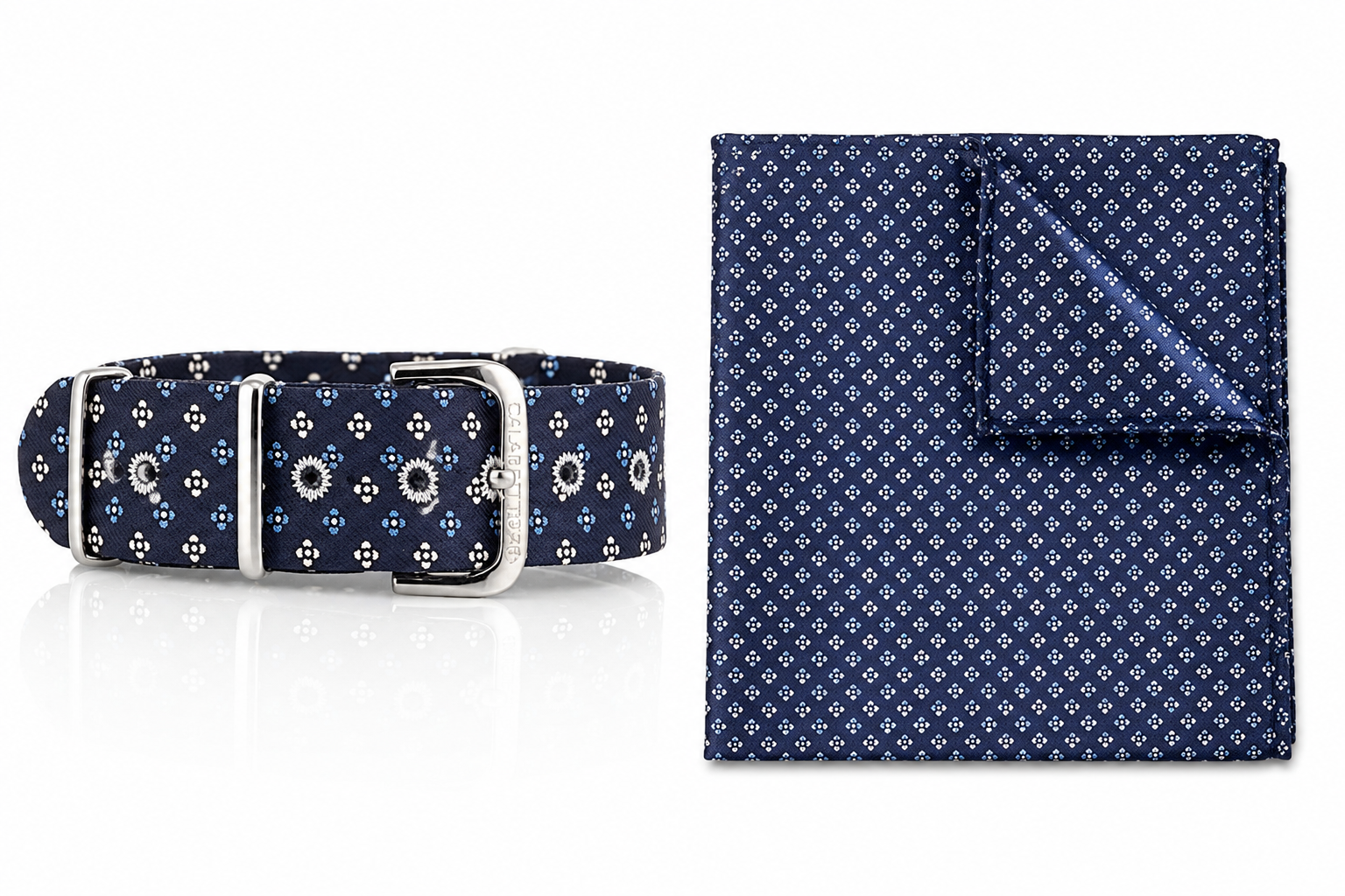 Kit Combo Cinturino & Pochette Arcamone Blu-Beige