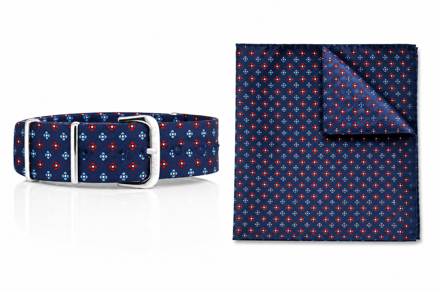 Kit Combo Cinturino & Pochette Arcamone Blu-Rosso