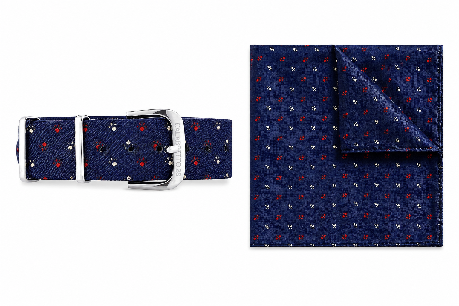 Kit Combo Cinturino & Pochette Palmieri Blu-Rosso