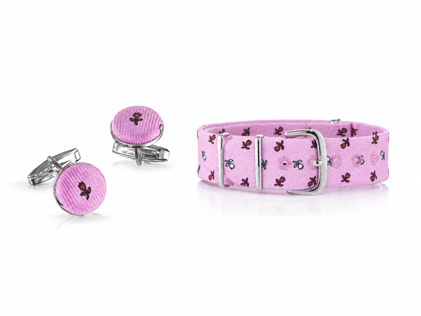 Kit Combo Gemelli & Cinturino Palmieri Rosa-Rosso