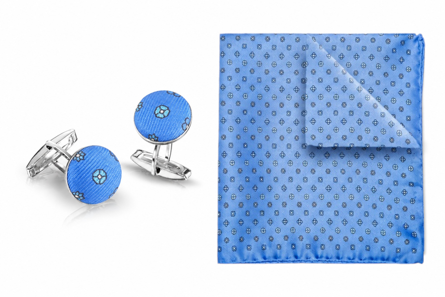 Kit Combo Gemelli & Pochette Bellucci Azzurro