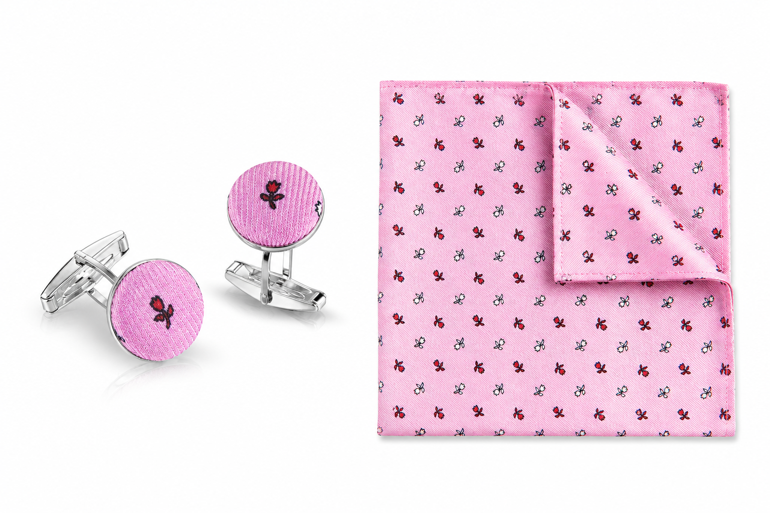 Kit Combo Gemelli & Pochette Palmieri Rosa-Rosso