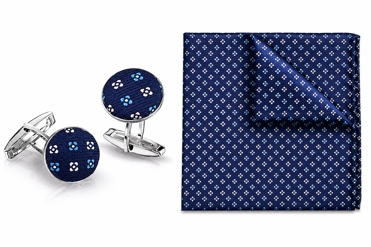 Kit Combo Gemelli & Pochette Arcamone Blu-Beige