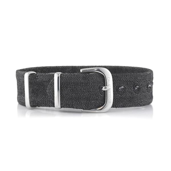 Cinturino Denim Nero 16mm