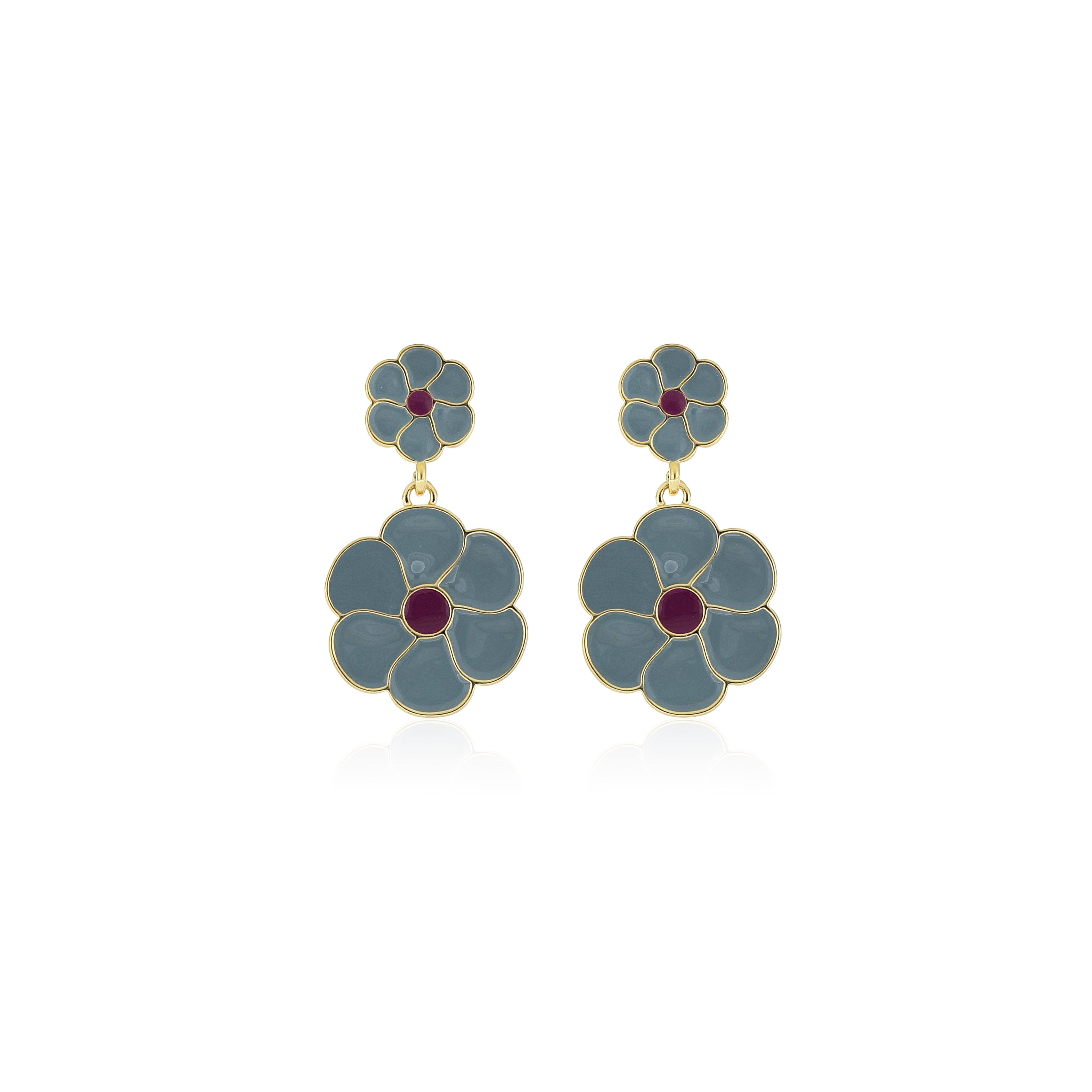 Orecchini Pendenti Bloom Grigio Polvere