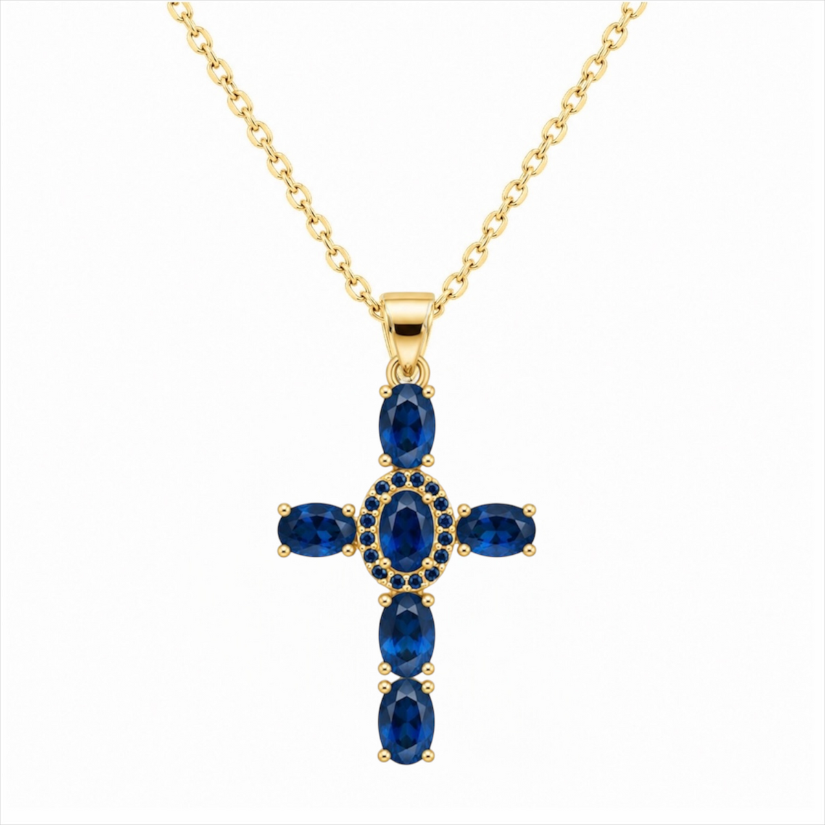 Collana Croce Luce Blu