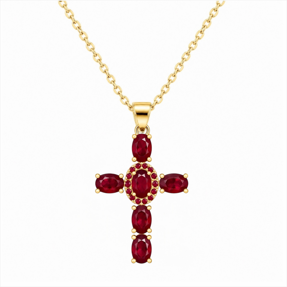 Collana Croce Luce Rossa