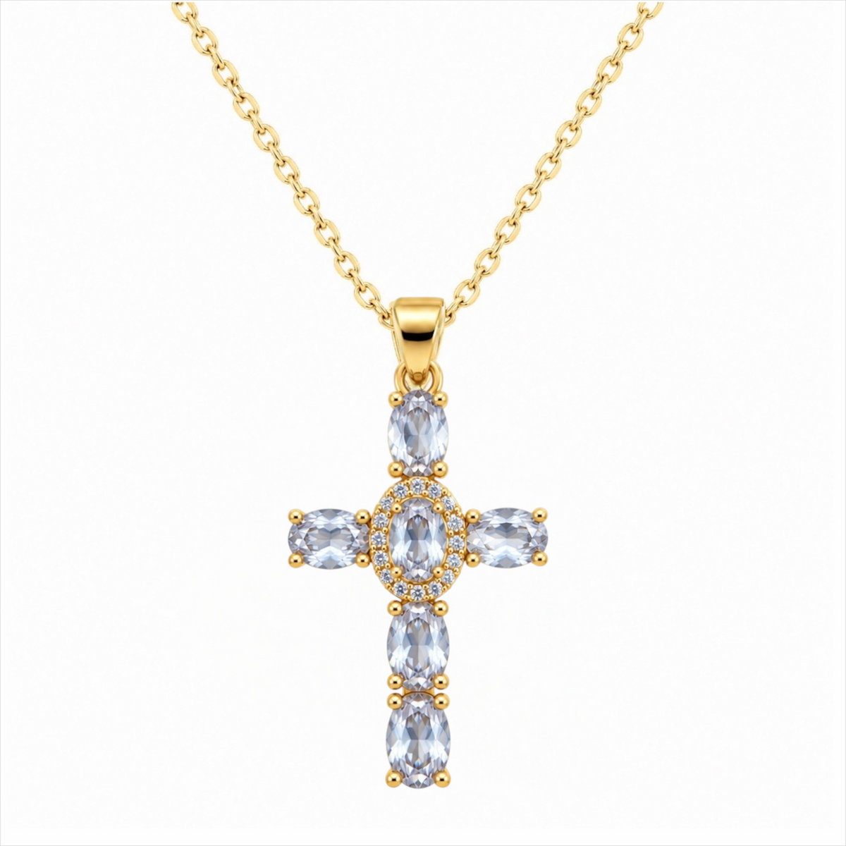 Collana Croce Luce Bianca