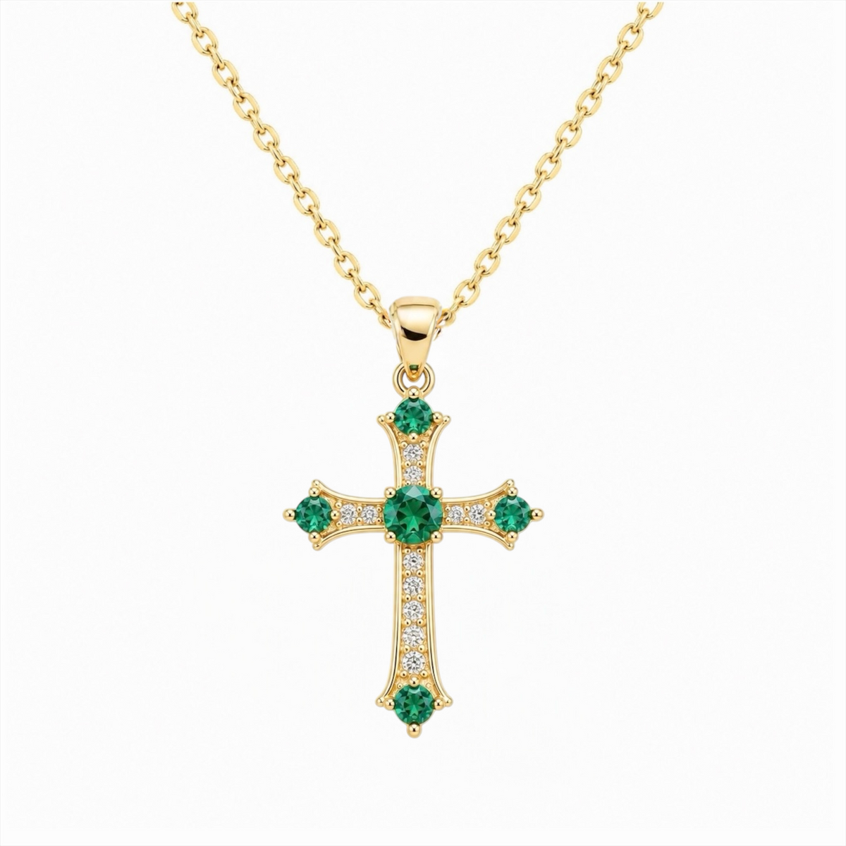 Collana Croce Gemma Verde