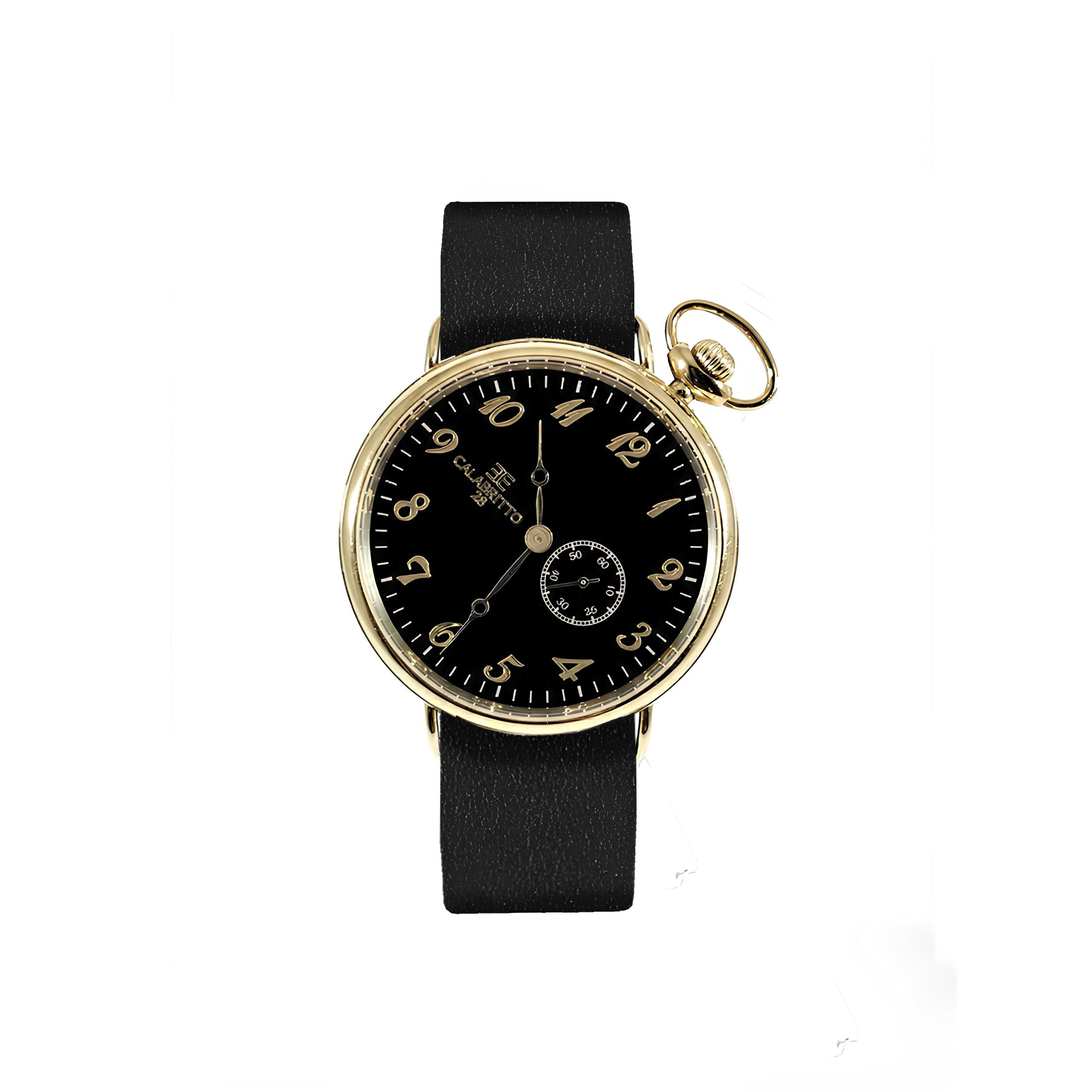 Orologio 42 Mm Gold Nero Pelle Vitello Nero