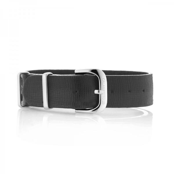 Cinturino Saffiano Nero 16mm