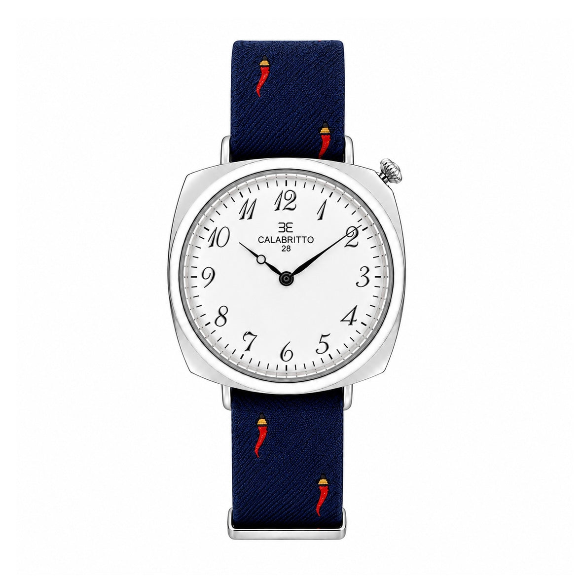 Orologio Tonneau Bianco Delgado Blu