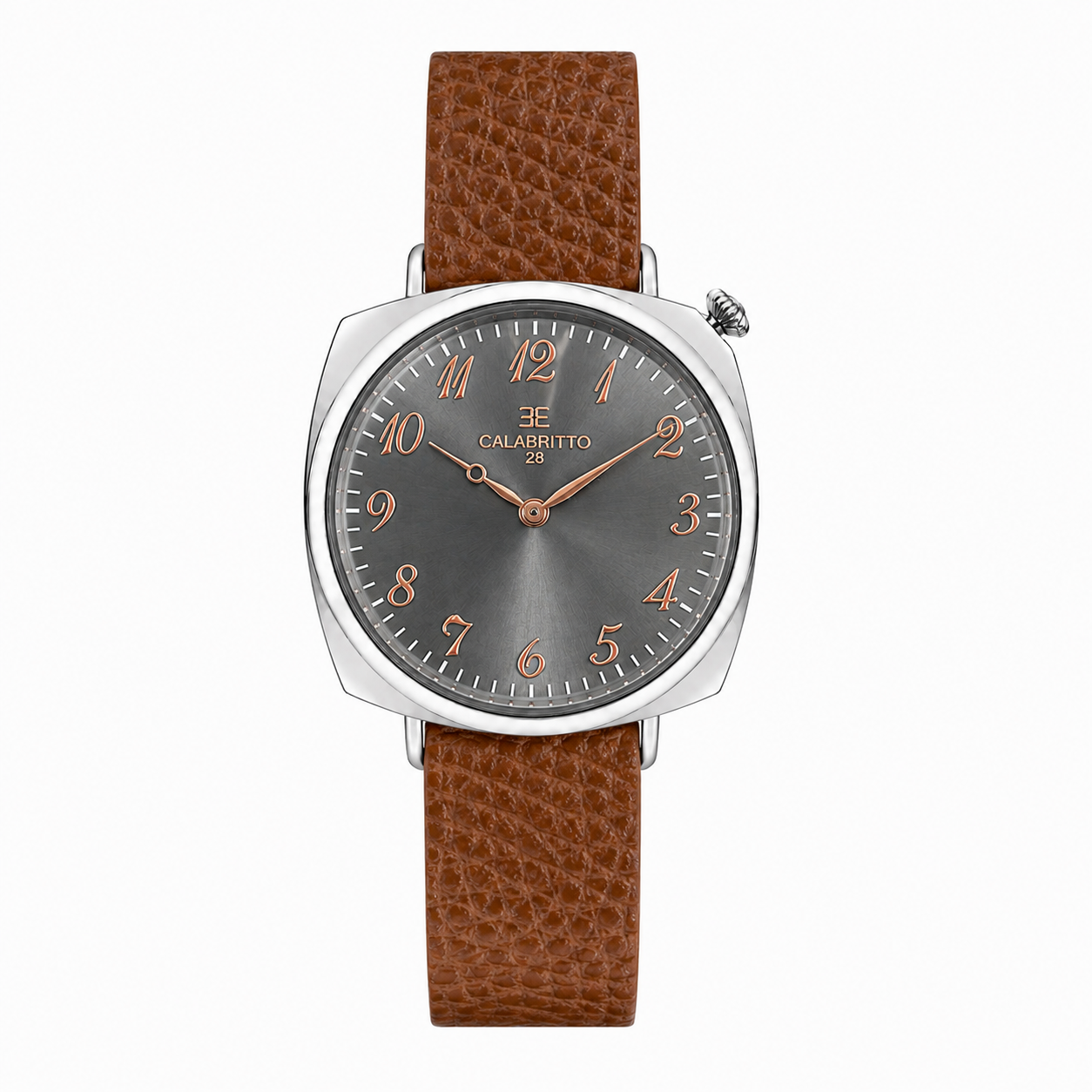 Orologio Tonneau Grigio Martellato Castagno