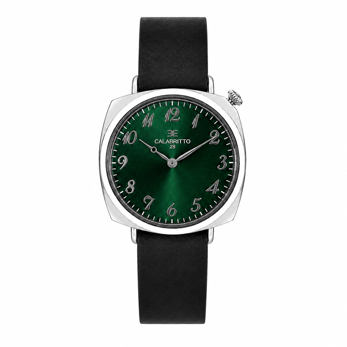 Orologio Tonneau Verde Vitello Nero