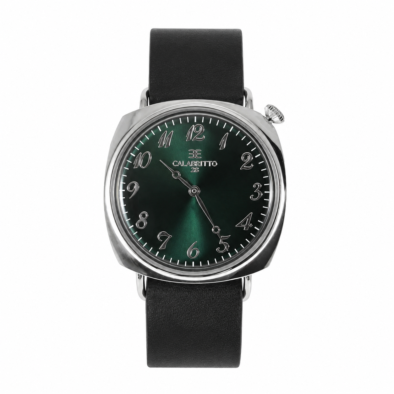 Orologio Tonneau Verde Vitello Nero