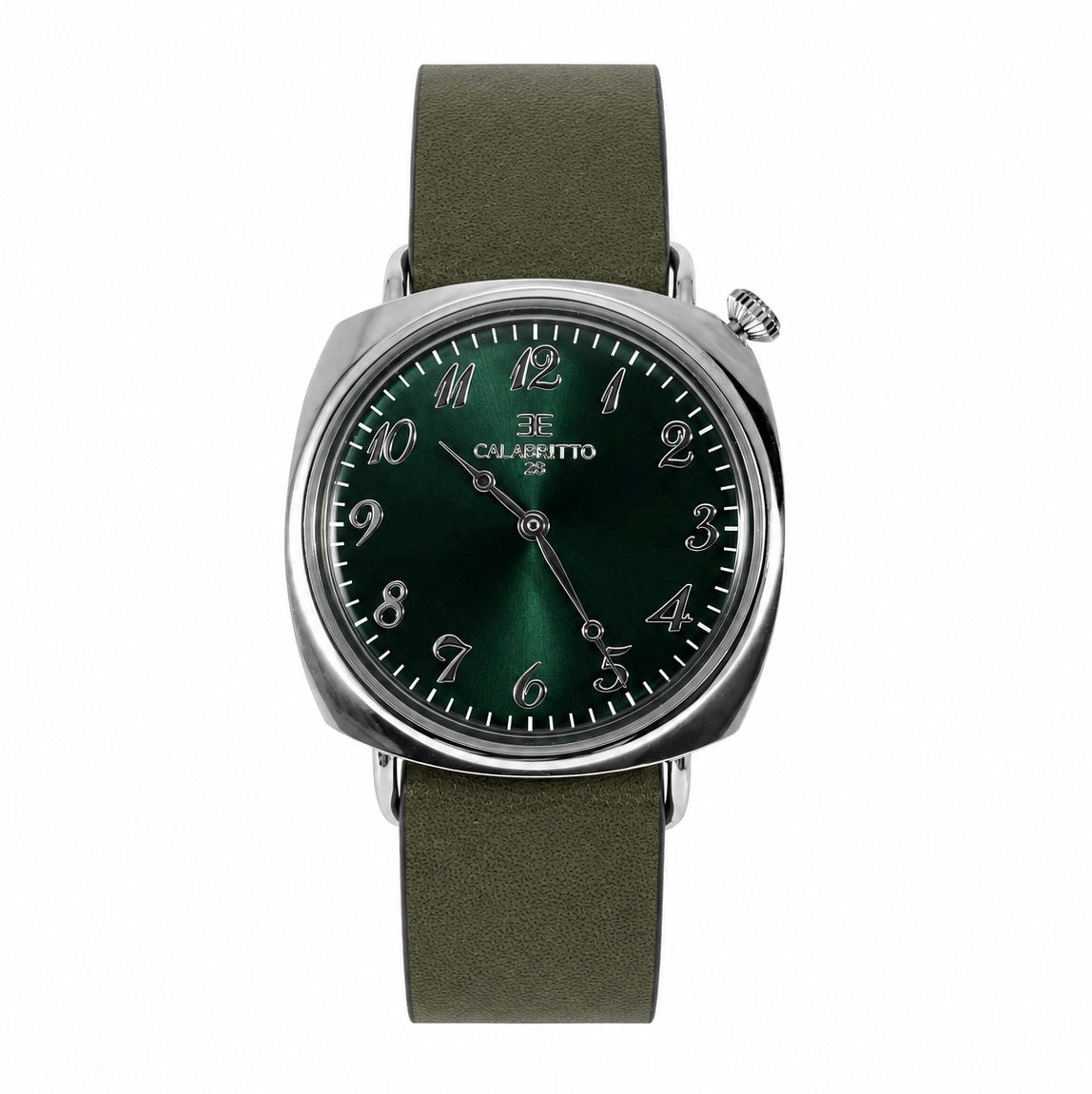 Orologio Tonneau Verde Vitello Verde