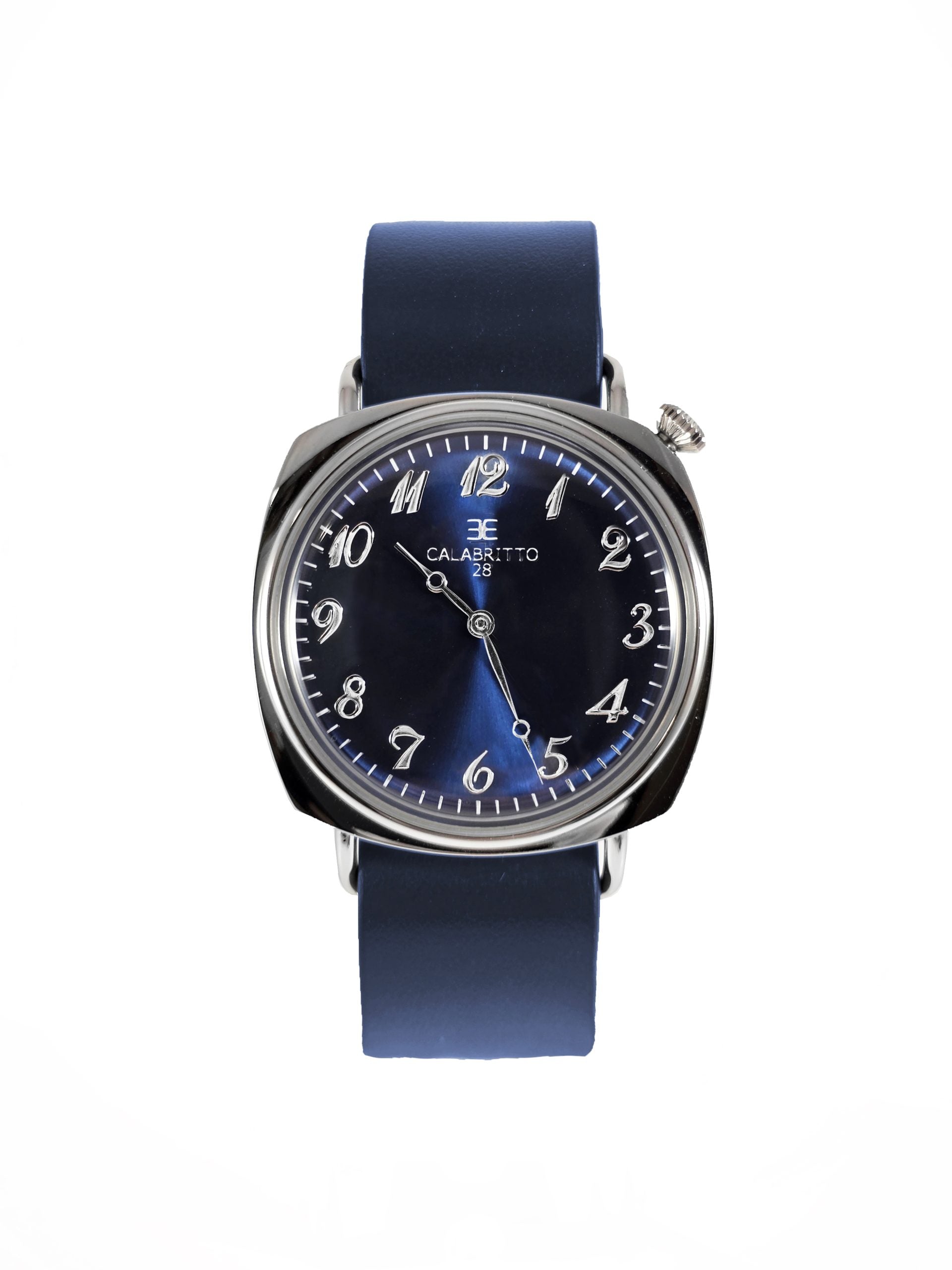Orologio Tonneau Blu Vitello Blu