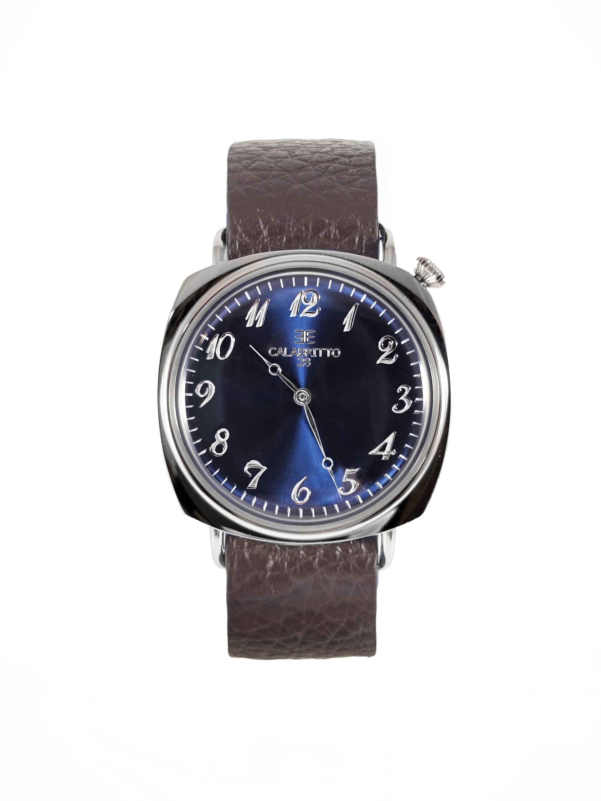 Orologio Tonneau Blu Martellato Testa Di Moro