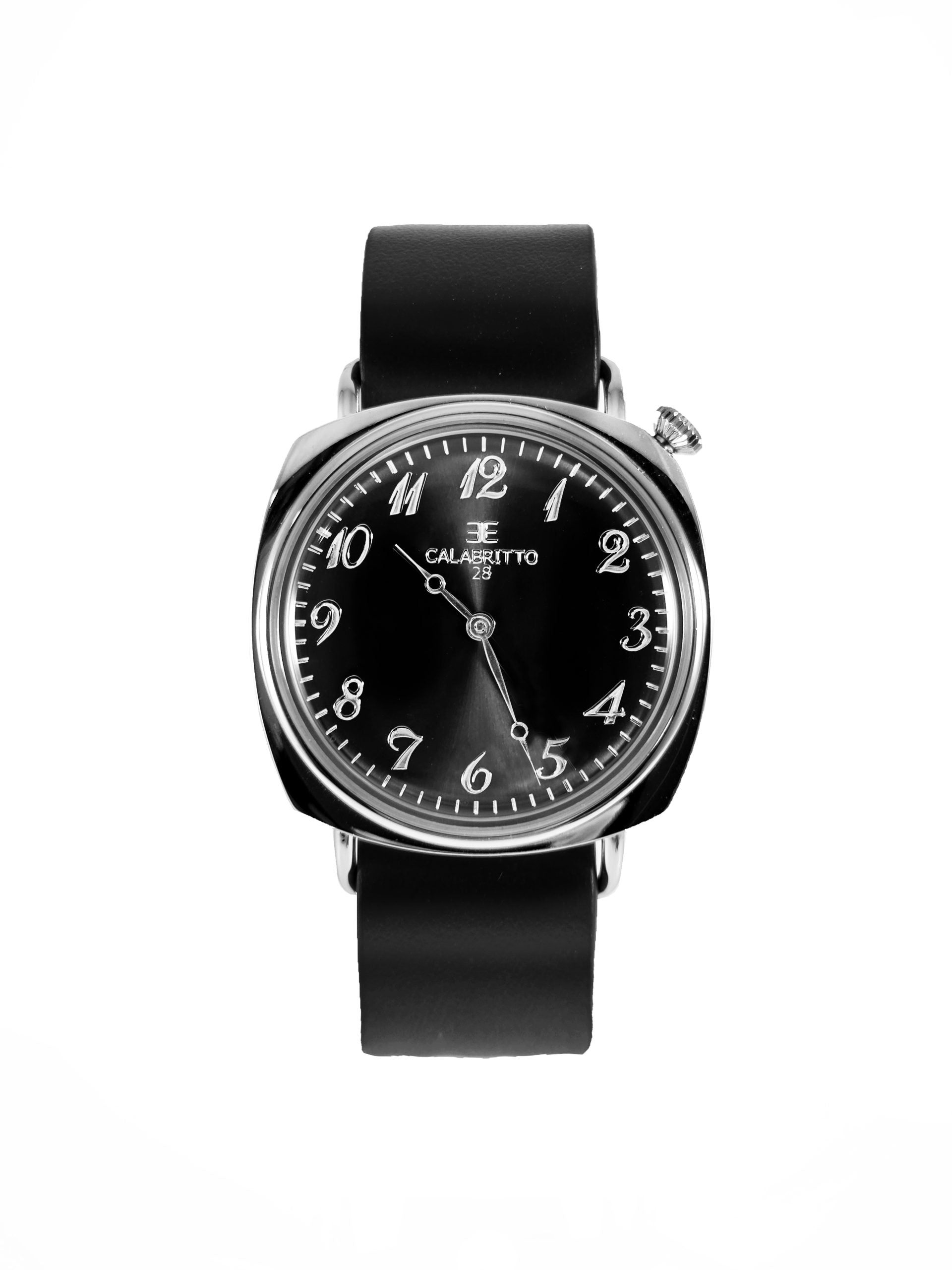 Orologio Tonneau Nero Vitello Nero