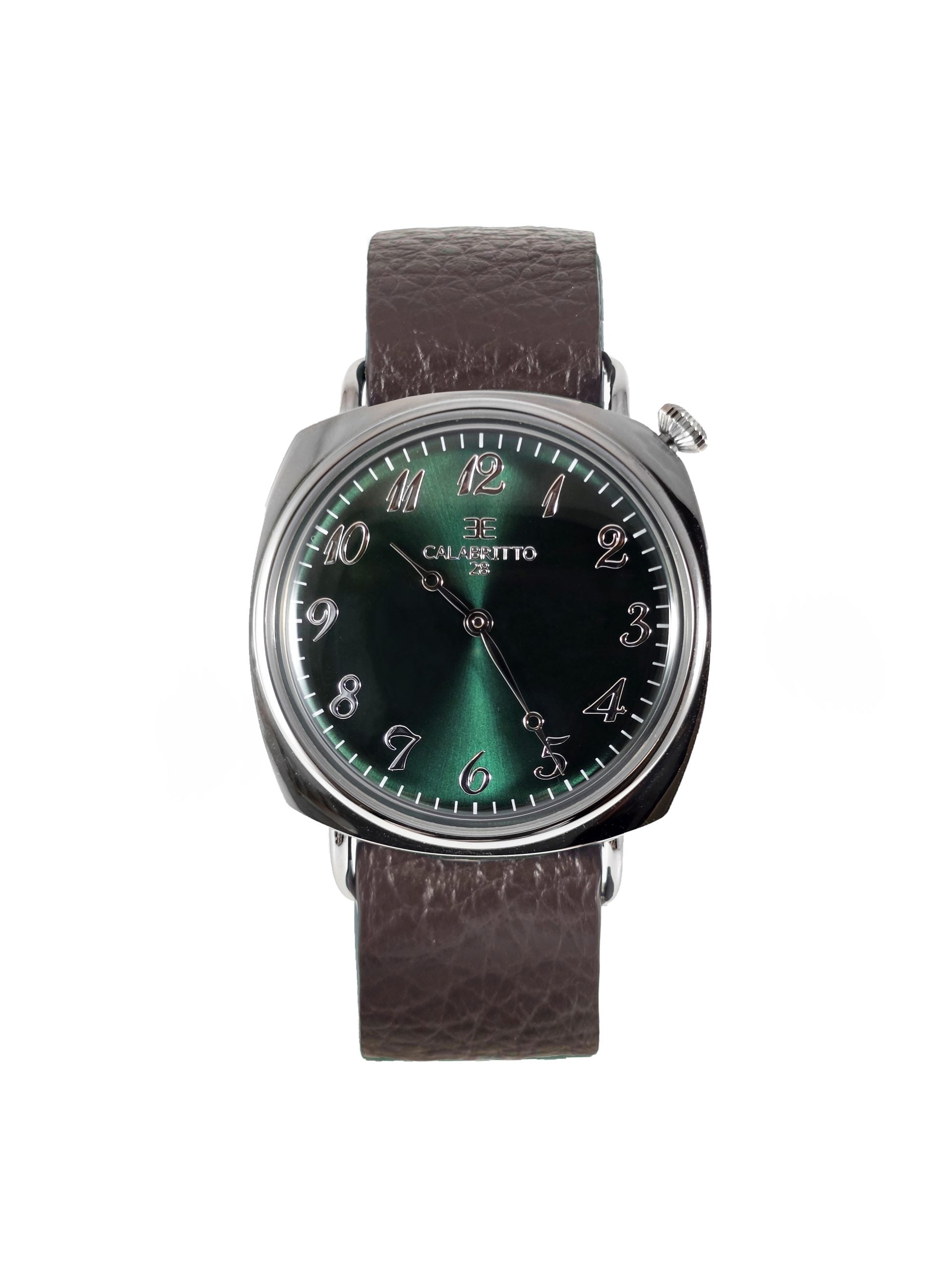 Orologio Tonneau Verde Martellato Testa Di Moro