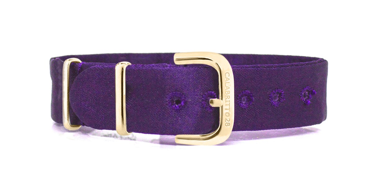 RASO VIOLA GOLD 16MM - Cinturino in Tessuto